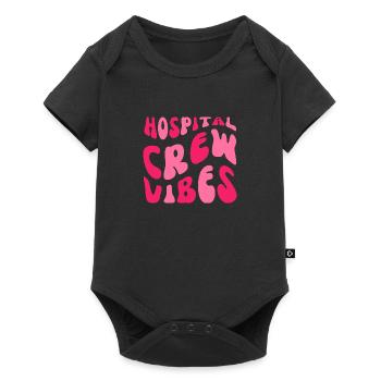 Hospital Crew Vibes Pink Rose Lady Style Nurses - Baby Premium short-sleeve bodysuit - black - Front