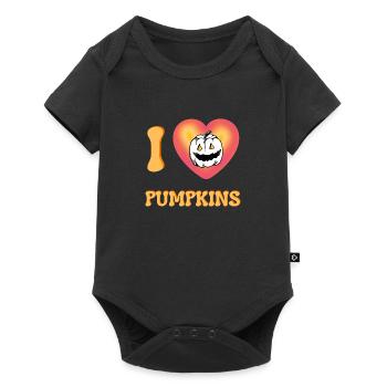 I love Pumpkins Halloween Spooky Horror Face - Body à manches courtes Premium Bébé - noir - Devant