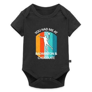 Badminton Badminton Badminton Player Chocolat - Body à manches courtes Premium Bébé - noir - Devant