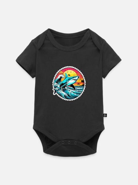 Hai & Sonnenuntergang - Baby Premium Kurzarmbody - Schwarz
