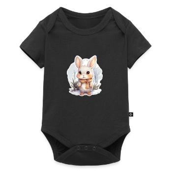 Bunny in the snow with scarf - Baby Premium short-sleeve bodysuit - black - Front