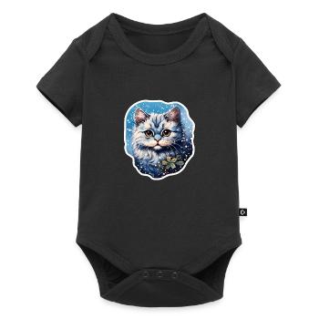Chat dans les chutes de neige - Body à manches courtes Premium Bébé - noir - Devant