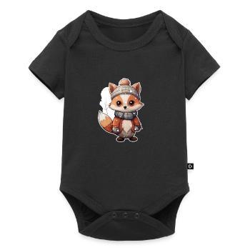 Fuchs im Schnee - Baby Premium Kurzarmbody - Schwarz - Vorne