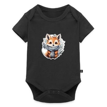 Winter Fuchs - Baby Premium Kurzarmbody - Schwarz - Vorne