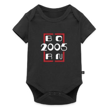 Born in 2005 - Anniversary 2005 - Baby Premium short-sleeve bodysuit - black - Front