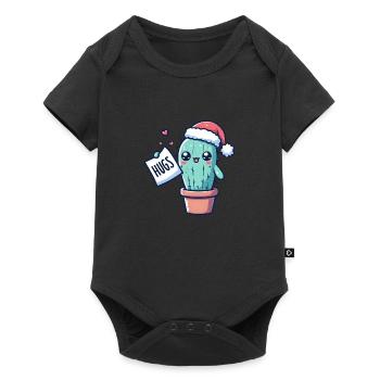 funny cactus for christmas wants to cuddle - Baby Premium short-sleeve bodysuit - black - Front