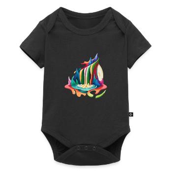 Regenbogen Wasserfall - Baby Premium Kurzarmbody - Schwarz - Vorne