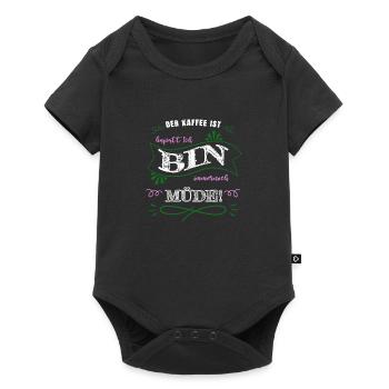 koffein bday ich liebe kaffee baristia weihnachten - Baby Premium Kurzarmbody - Schwarz - Vorne