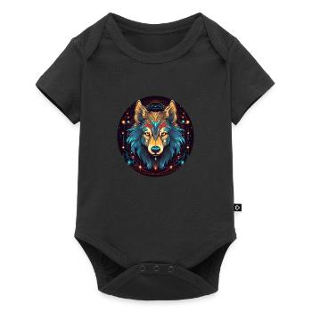 Wolf with Ornament, Love Wolfs - Baby Premium short-sleeve bodysuit - black - Front