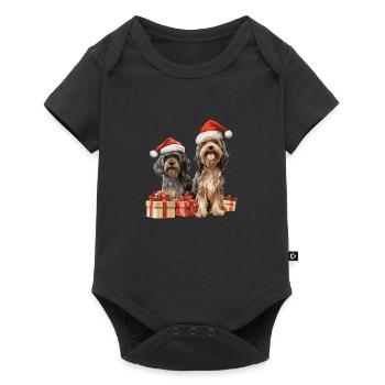 Merry Christmas Dogs - Baby Premium Kurzarmbody - Schwarz - Vorne