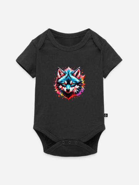 Wolf Tattoo - Baby Premium Kurzarmbody - Schwarz