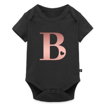 letter B rose gold - Baby Premium short-sleeve bodysuit - black - Front