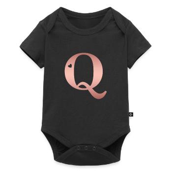 letter Q rose gold - Baby Premium short-sleeve bodysuit - black - Front