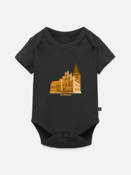 Schwaan Rathaus Kirche Mecklenburg Vorpommern - Premium kortærmet baby-body  - sort
