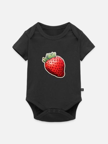 Erdbeere - Baby Premium Kurzarmbody - Schwarz