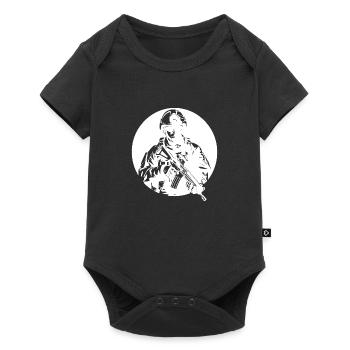 Armée, Guerre, Militaire, Uniforme, Force, Soldat Camouflage - Body à manches courtes Premium Bébé - noir - Devant
