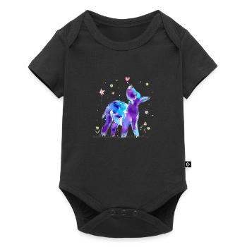 Gute Laune Esel - Baby Premium Kurzarmbody - Schwarz - Vorne