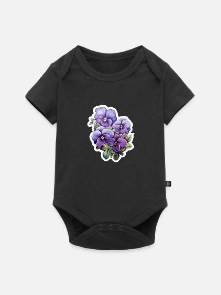 Stiefmütterchen - Baby Premium Kurzarmbody - Schwarz