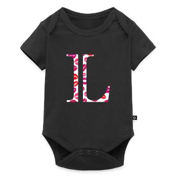 Lettre l bisous - Body à manches courtes Premium Bébé - noir - Devant