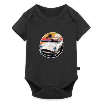voiture vintage couché de soleil - Body à manches courtes Premium Bébé - noir - Devant