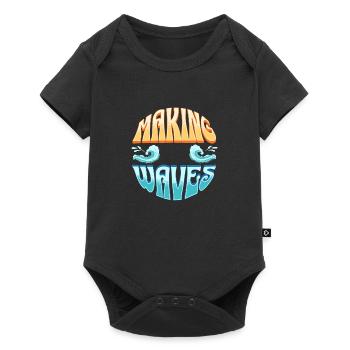 Beach Ocean Surfing Retro Surfers Sea Waves Summer - Baby Premium short-sleeve bodysuit - black - Front