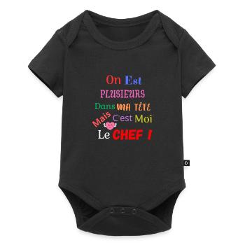 On est plusieurs dans ma tête - Body à manches courtes Premium Bébé - noir - Devant