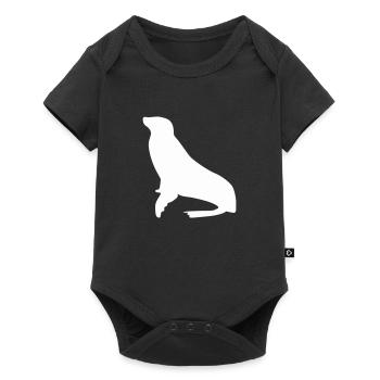 robbe 1 - Baby Premium Kurzarmbody - Schwarz - Vorne