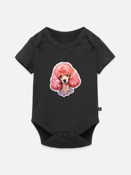 Pudel lockig - Baby Premium Kurzarmbody - Schwarz