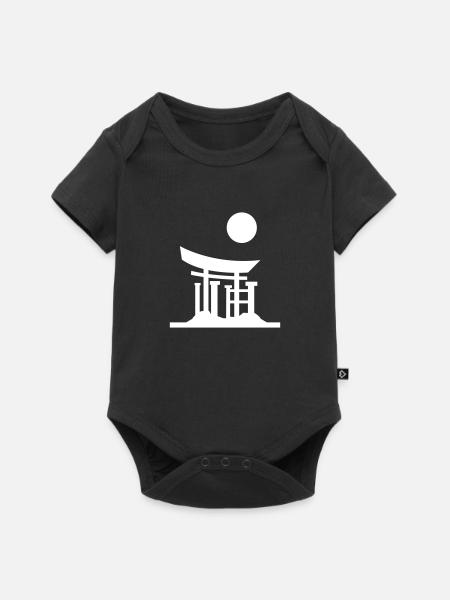 japan gate silhouette - Baby Premium Kurzarmbody - Schwarz