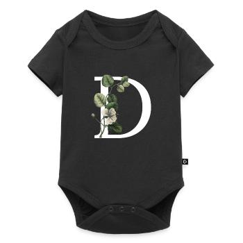 Green Botanical Letter - Baby Premium short-sleeve bodysuit - black - Front