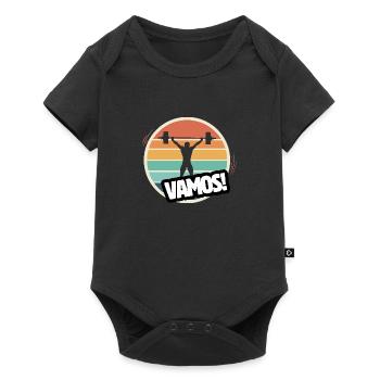 Vamos Retro Weightlifting - Baby Premium short-sleeve bodysuit - black - Front