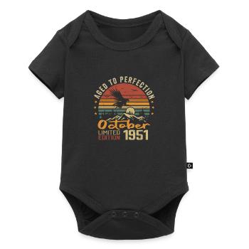 Jahrgang Oktober 1951 - Oktober 1951 Retro Geschenk - Baby Premium Kurzarmbody - Schwarz - Vorne