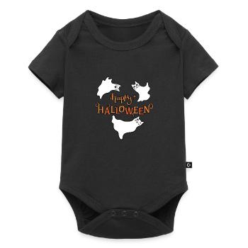 happy halloween ghost kitten - Baby Premium Kurzarmbody - Schwarz - Vorne