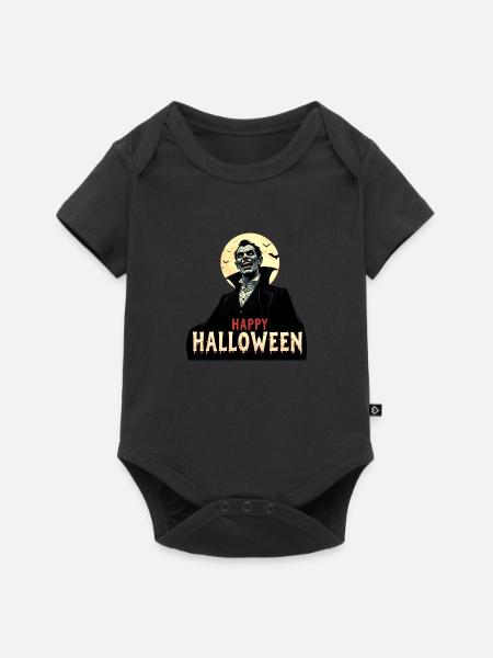 Draculas Halloween-Gruß - Baby Premium Kurzarmbody - Schwarz