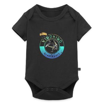 Kitesurfer Windkind 2 0 - Baby Premium Kurzarmbody - Schwarz - Vorne
