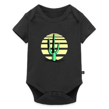 Cactus, désert, coucher de soleil, soir, nuit, cactus - Body à manches courtes Premium Bébé - noir - Devant
