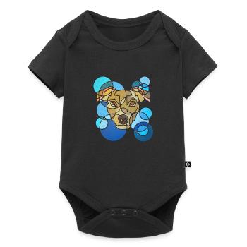 Hund Geometrie - Baby Premium Kurzarmbody - Schwarz - Vorne