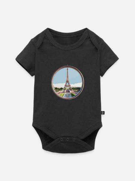 Eiffelturm - Baby Premium Kurzarmbody - Schwarz
