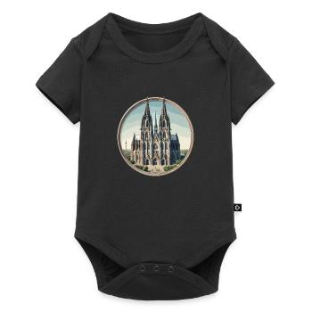 Cathédrale de Cologne - Body à manches courtes Premium Bébé - noir - Devant