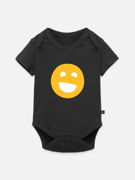 Visage Rieur Bicolore - Body à manches courtes Premium Bébé - noir