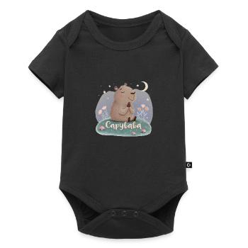 Capybaba – Zen unter Sternen! - Baby Premium Kurzarmbody - Schwarz - Vorne