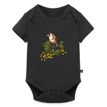 Bunter Vogel - Baby Premium Kurzarmbody - Schwarz - Vorne