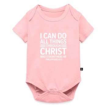 All Things Through Christ Strength Fitness - Baby Premium short-sleeve bodysuit - rose - Front