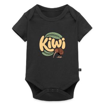 Cute Kiwi - New Zealand Bird Design - Baby Premium short-sleeve bodysuit - black - Front