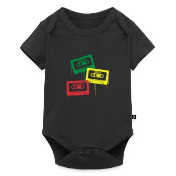 Roots, Rock, Reggae - Baby Premium Kurzarmbody - Schwarz - Vorne