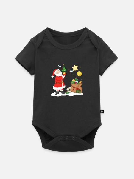 Santa Claus with bag of Christmas Gifts. - Baby Premium Kurzarmbody - Schwarz
