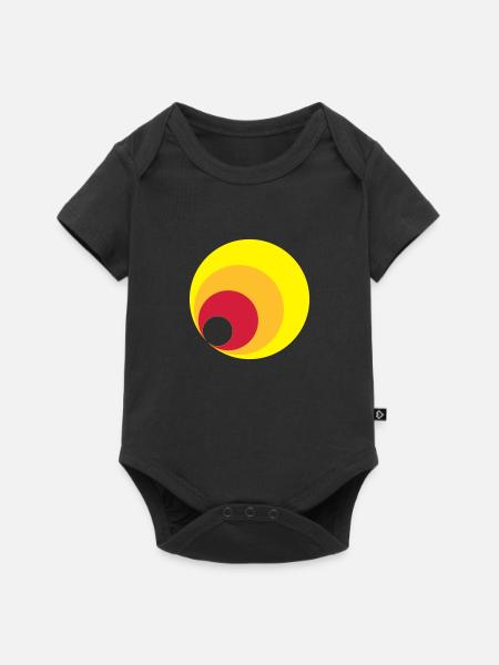 Retro Kreise - Baby Premium Kurzarmbody - Schwarz