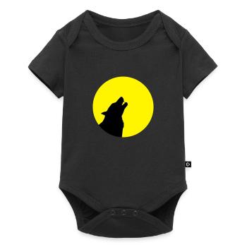 Wolf heult Mond böse wolve howling moon dangerous - Baby Premium Kurzarmbody - Schwarz - Vorne