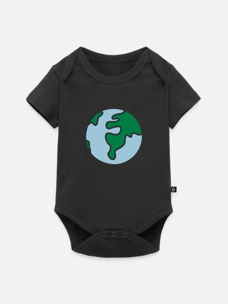 Globus - Welt - Baby Premium Kurzarmbody - Schwarz