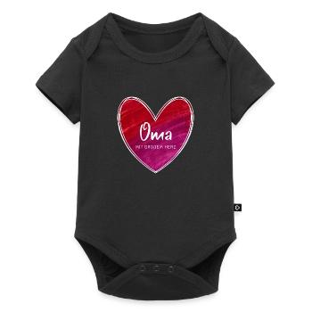 Oma mit großem Herz - Baby Premium Kurzarmbody - Schwarz - Vorne